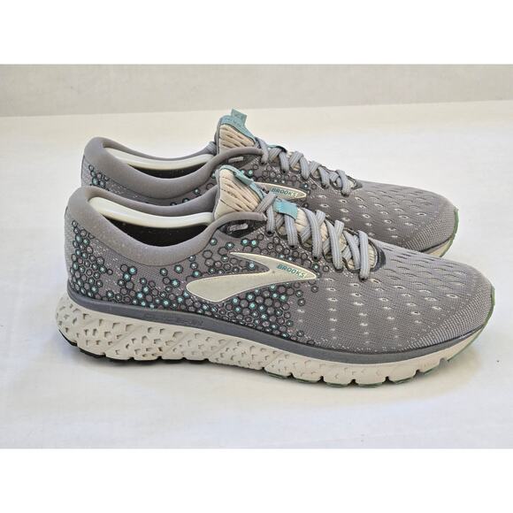 WOMENS BROOKS GLYCERIN 17 RUNNING SHOES SIZE 11 US GRAY BLUE SILVER - Picture 1 of 5